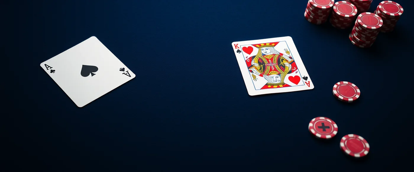 Table de blackjack et jetons
